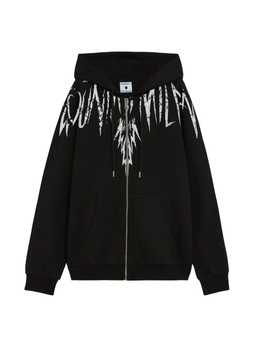 COUNTY OF MILAN Felpa con stampa e cappuccio - Nero