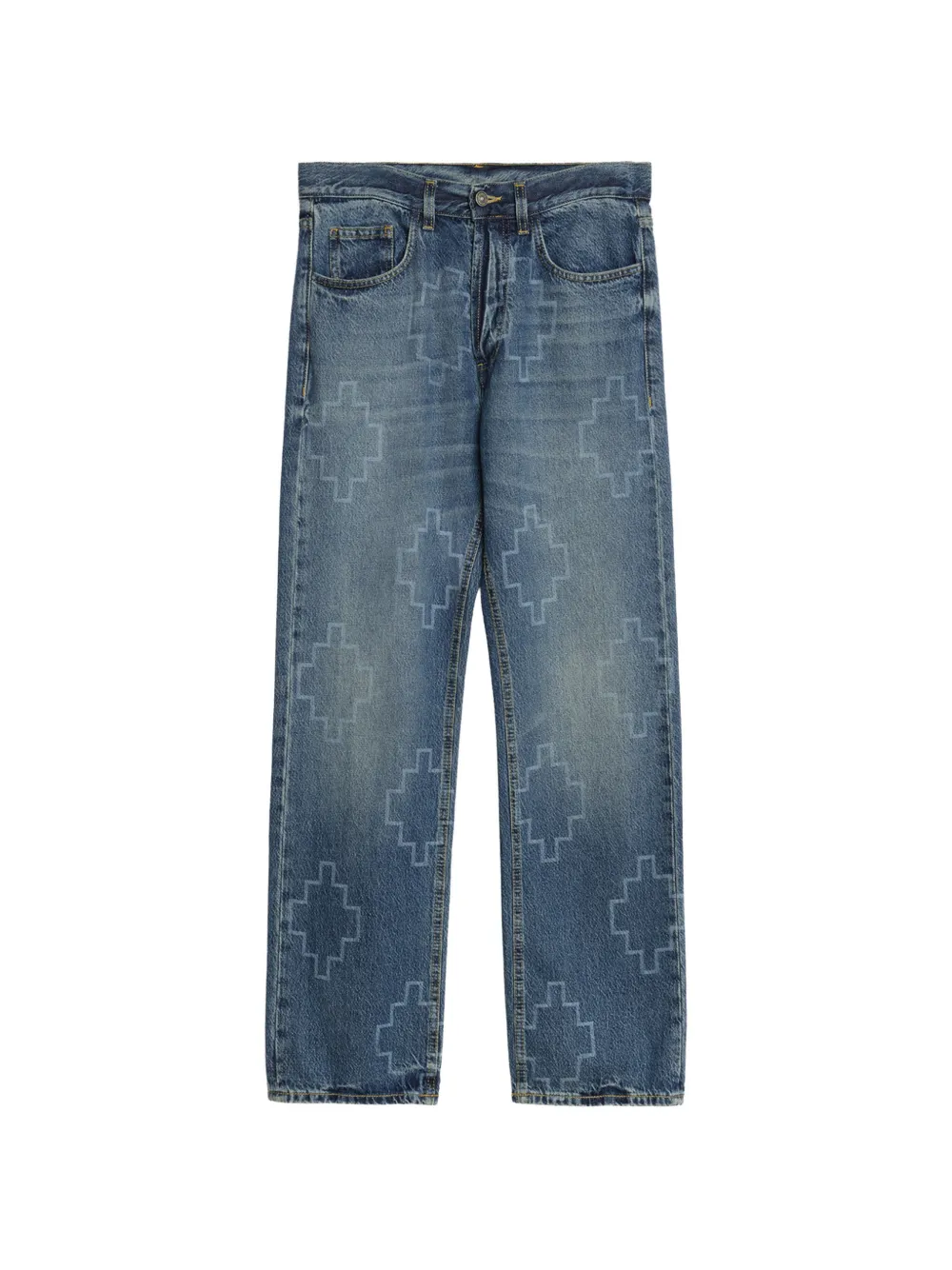 COUNTY OF MILAN geometric-details straight-leg jeans - Blu