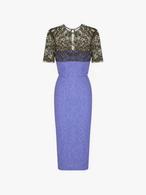 Alex Perry lace-sleeve pencil midi dress