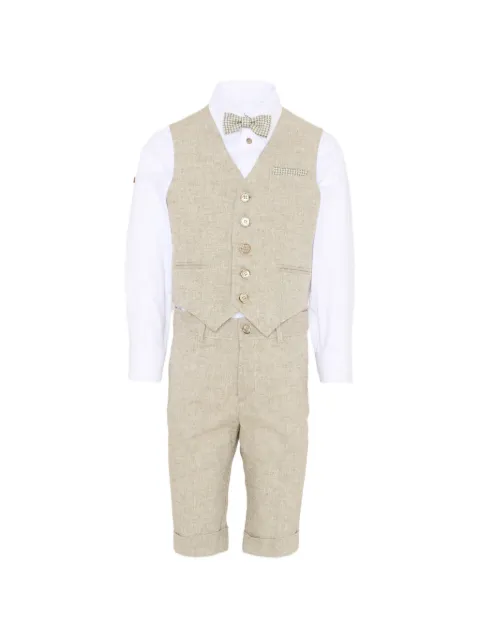 Colorichiari buttoned bow tie suit