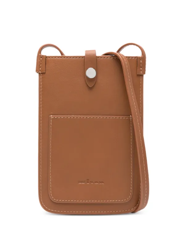 Kiton Leather Cross Body Bag in Brown