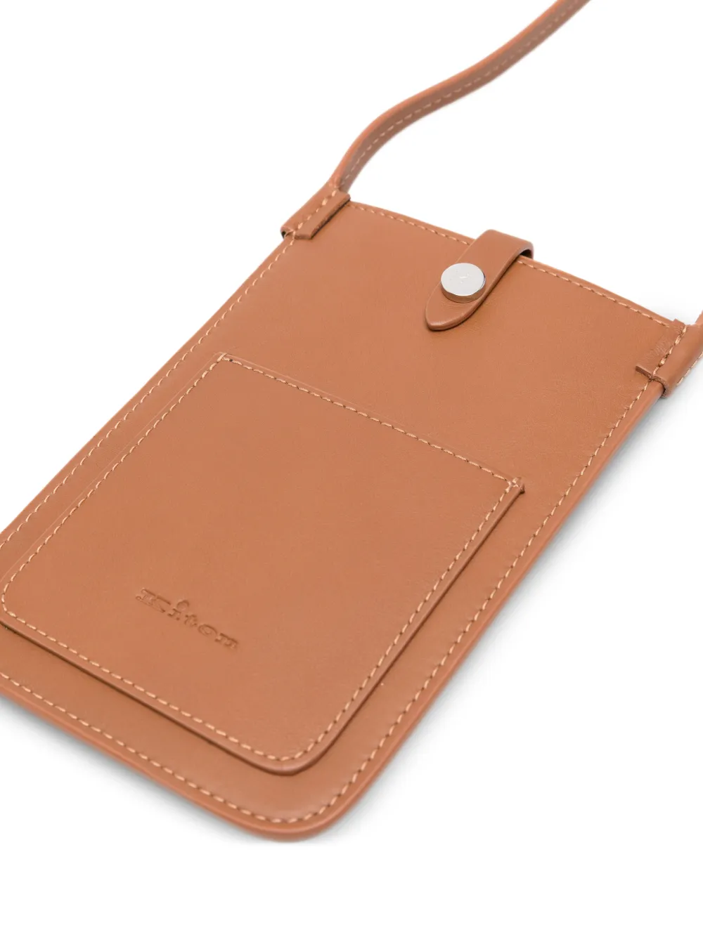 Kiton Leren crossbodytas Bruin