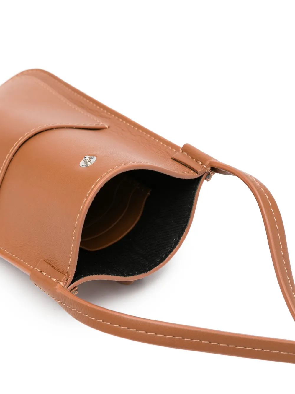 Kiton Leren crossbodytas Bruin