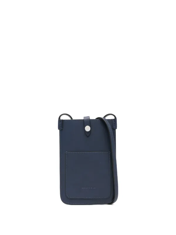 Kiton Leather Cross Body Bag in Blue