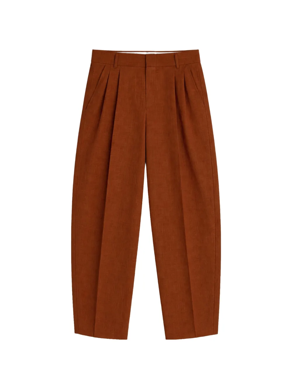 A Paper Kid Pantaloni in lino con pieghe - Marrone