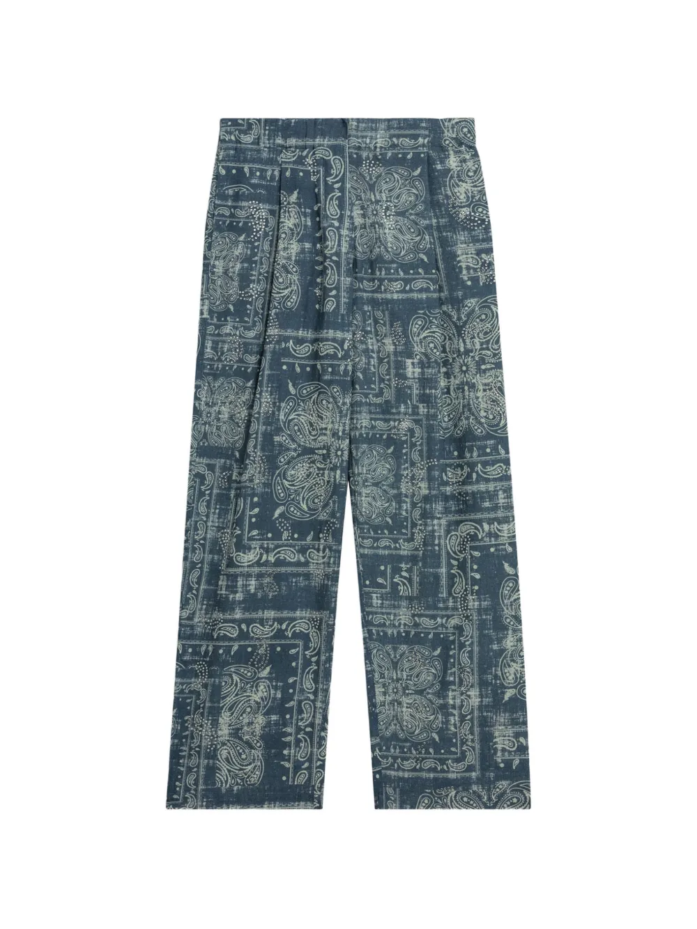 A Paper Kid Popeline Paisley Trousers In Blue