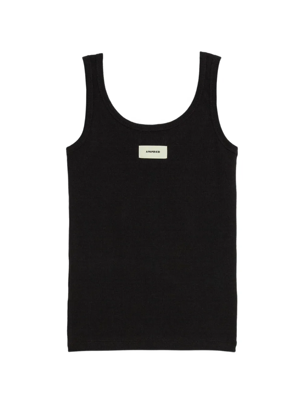 A Paper Kid Geribbelde tanktop Zwart