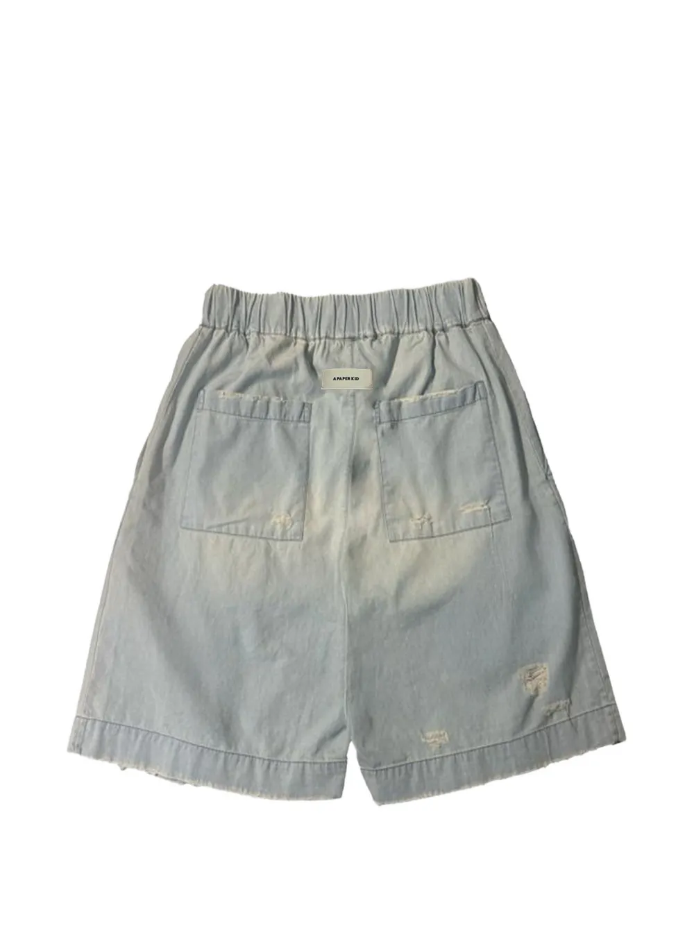  A Paper Kid Ripped Bermuda Shorts - Blue 