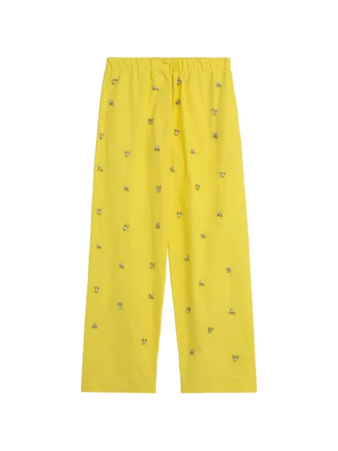 A Paper Kid Popeline elasticated embellished trousers