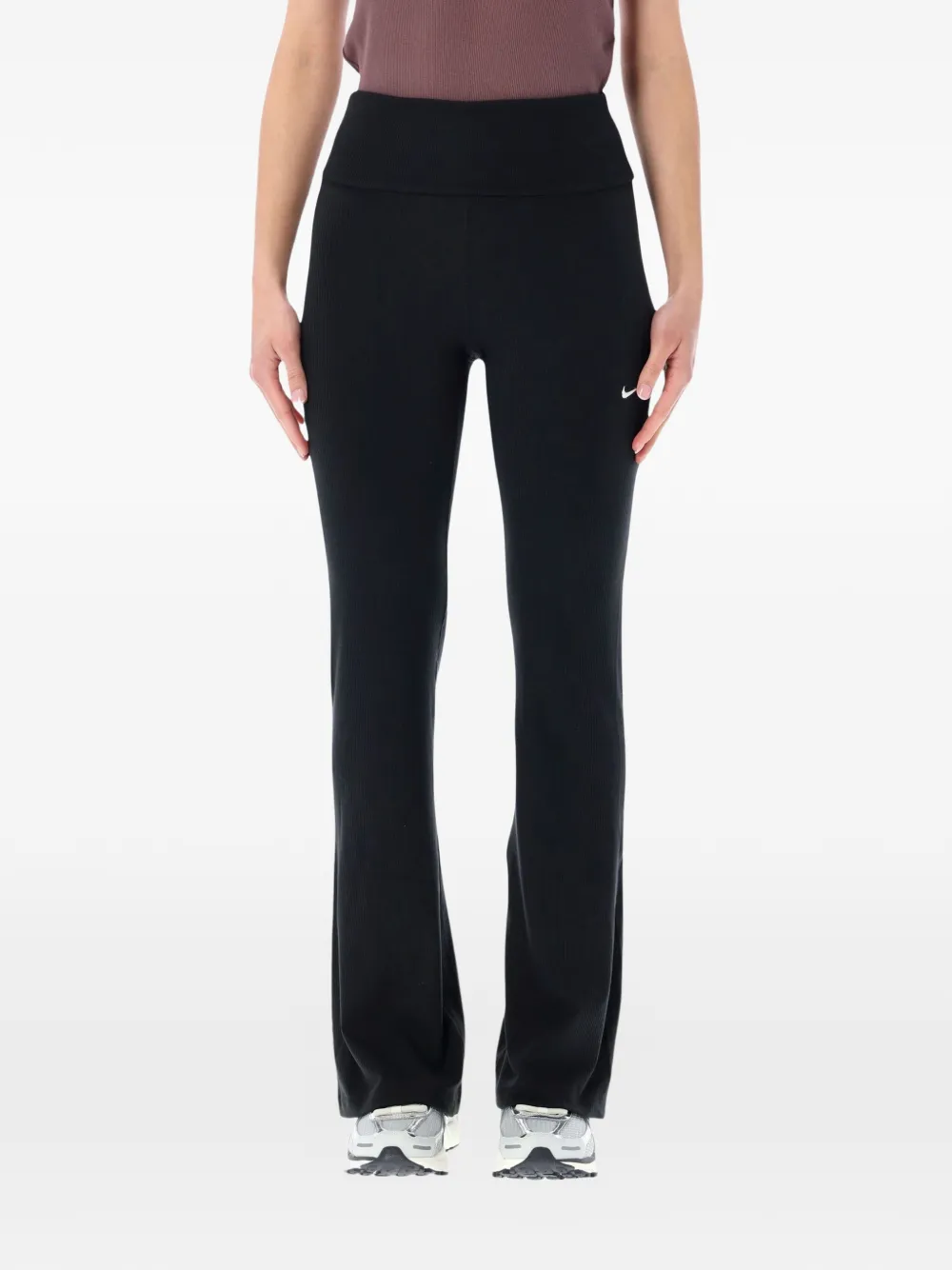 Nike logo-detail flared leggings - Nero