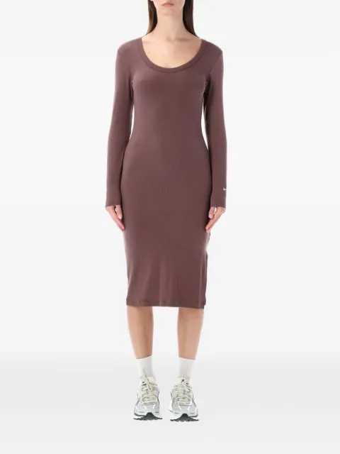 Nike long-sleeve ribbed midi dress