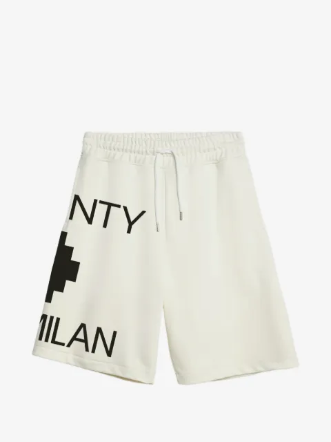 COUNTY OF MILAN drawstring graphic track shorts