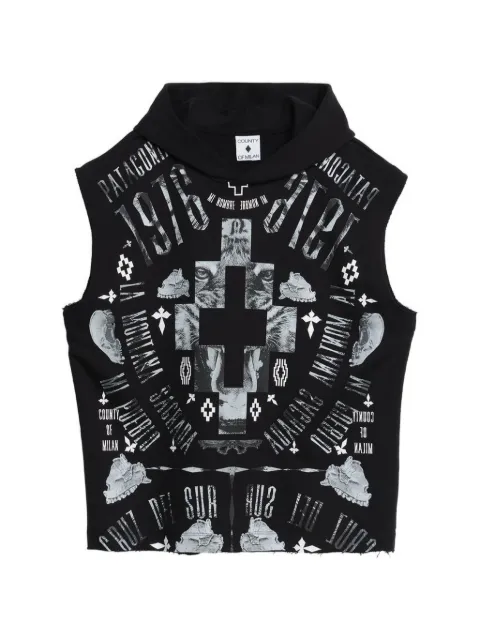 COUNTY OF MILAN graphic sleeveless hoodie