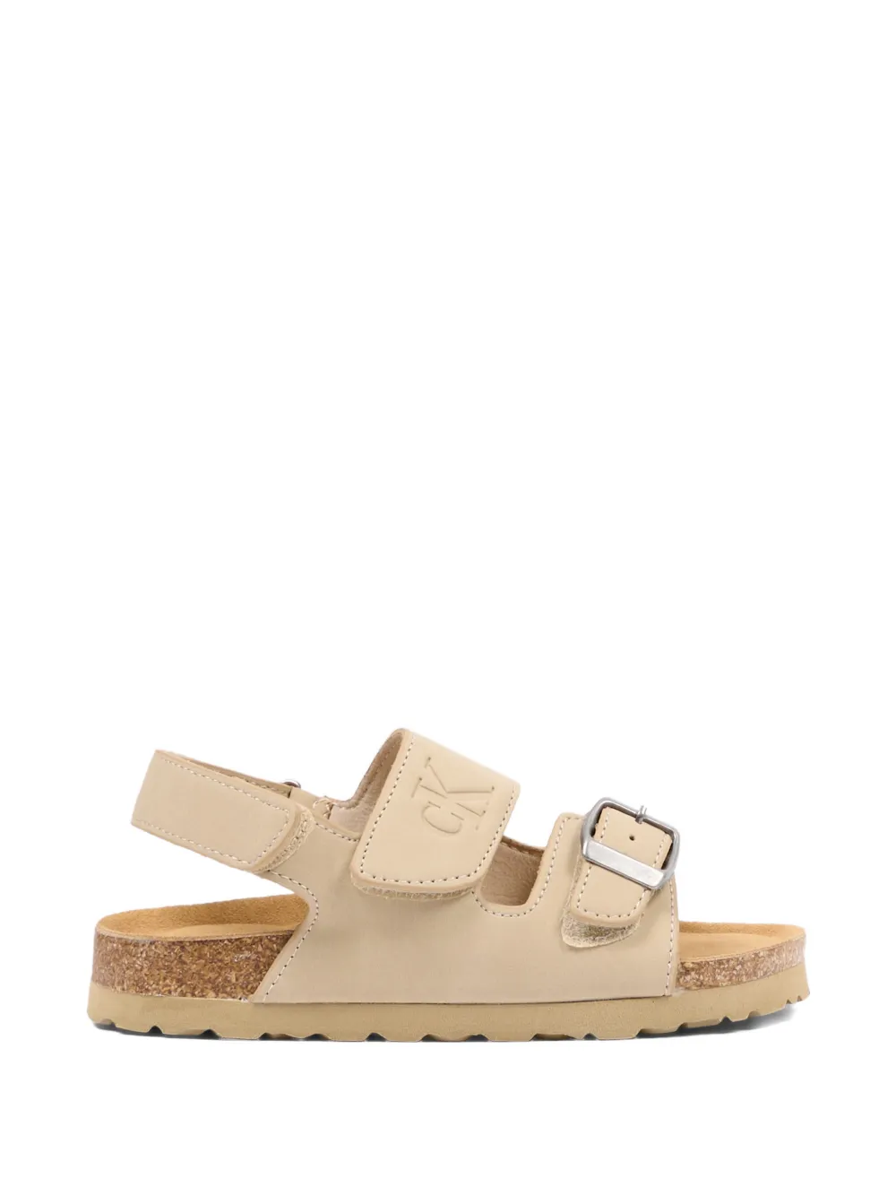 Calvin Klein Kids buckle strap sandals Beige
