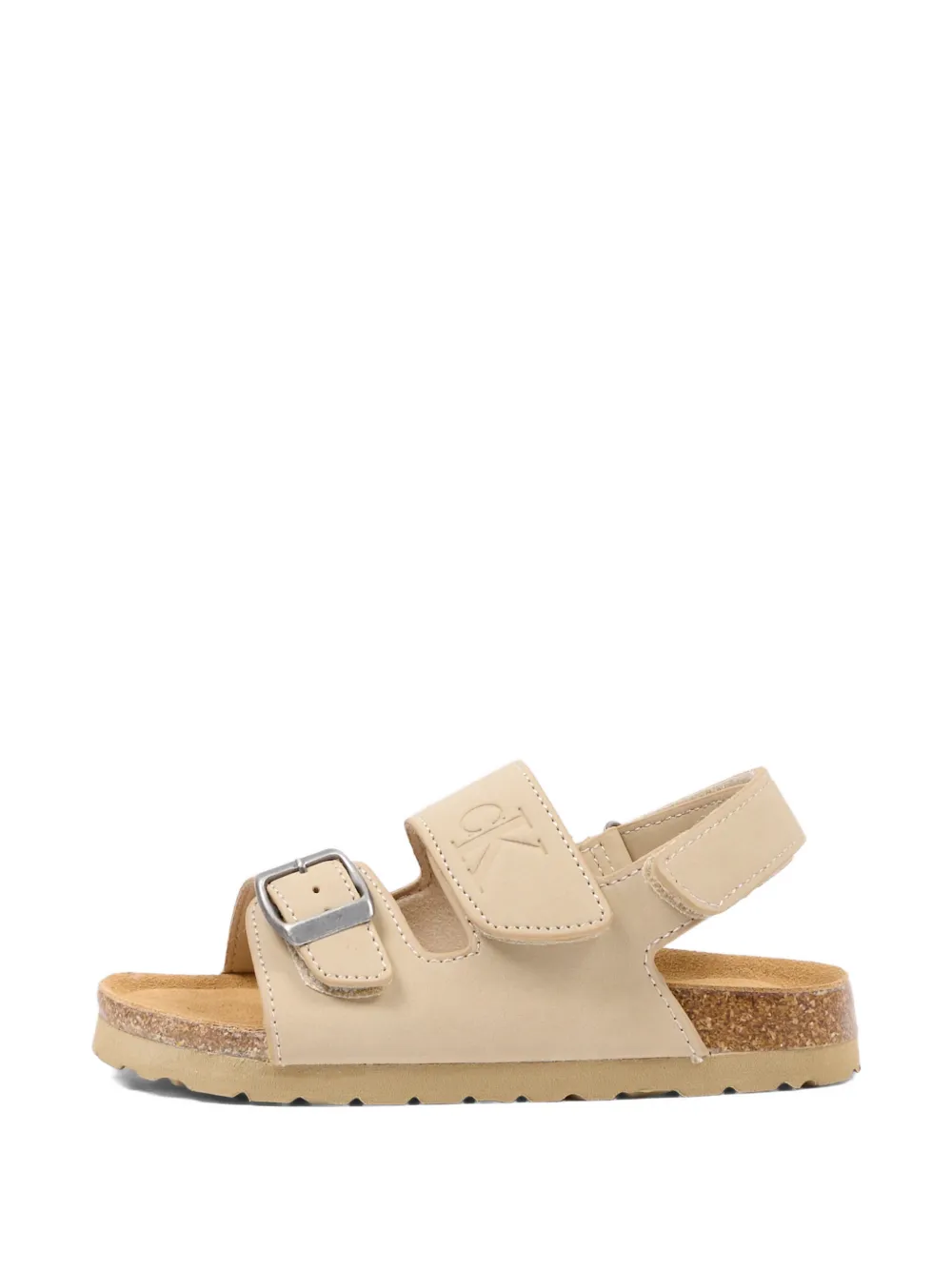 Calvin Klein Kids buckle strap sandals Beige