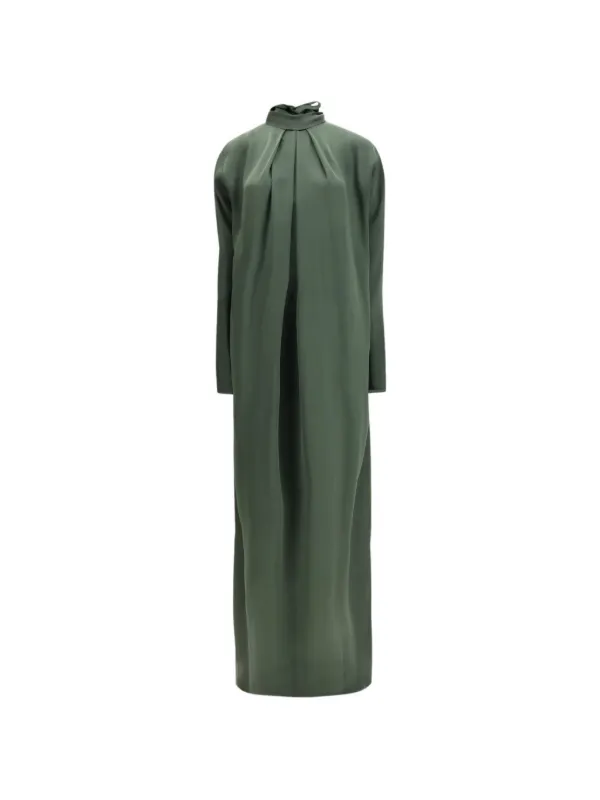 Petar Petrov Tie-neck Semi-sheer Midi Dress in Green