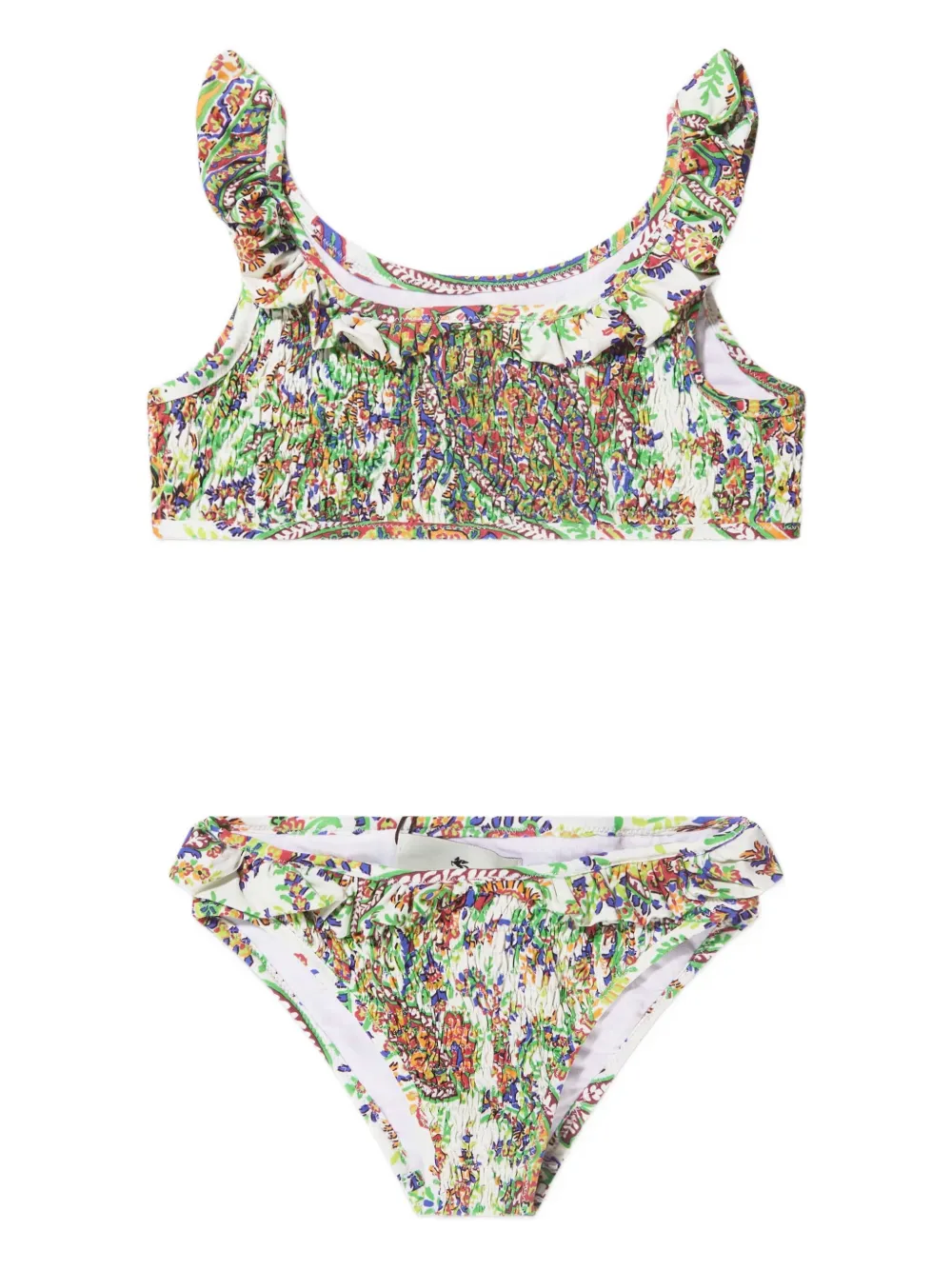 ETRO KIDS Bikini con stampa e ruches - Bianco