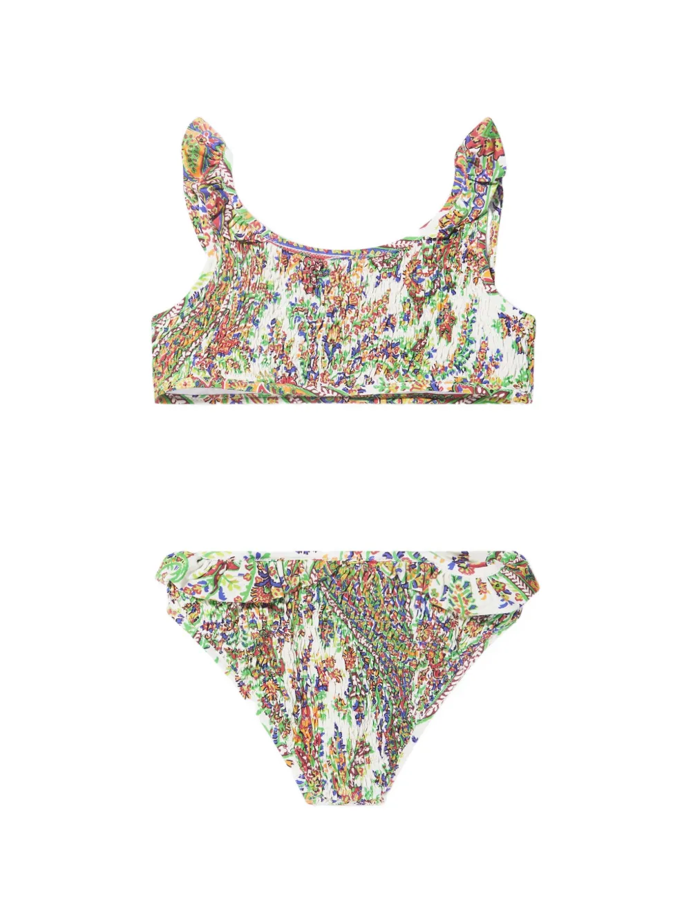 ETRO KIDS Bikini met ruches en print Wit