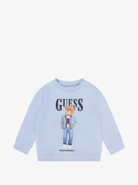 guess kids graphic crew-neck sweatshirt