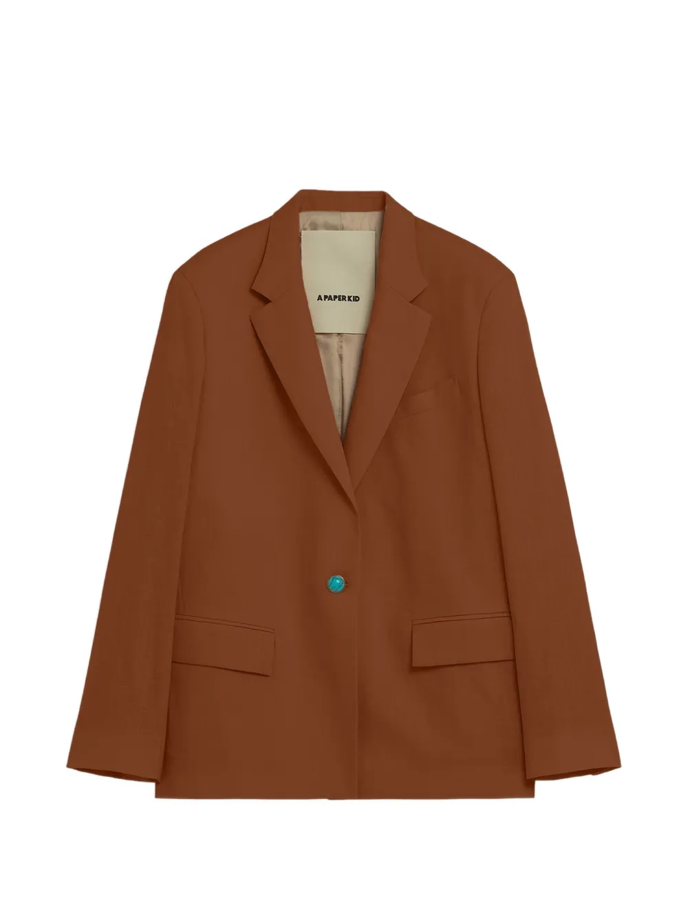 A Paper Kid single-breasted linen blazer - Marrone