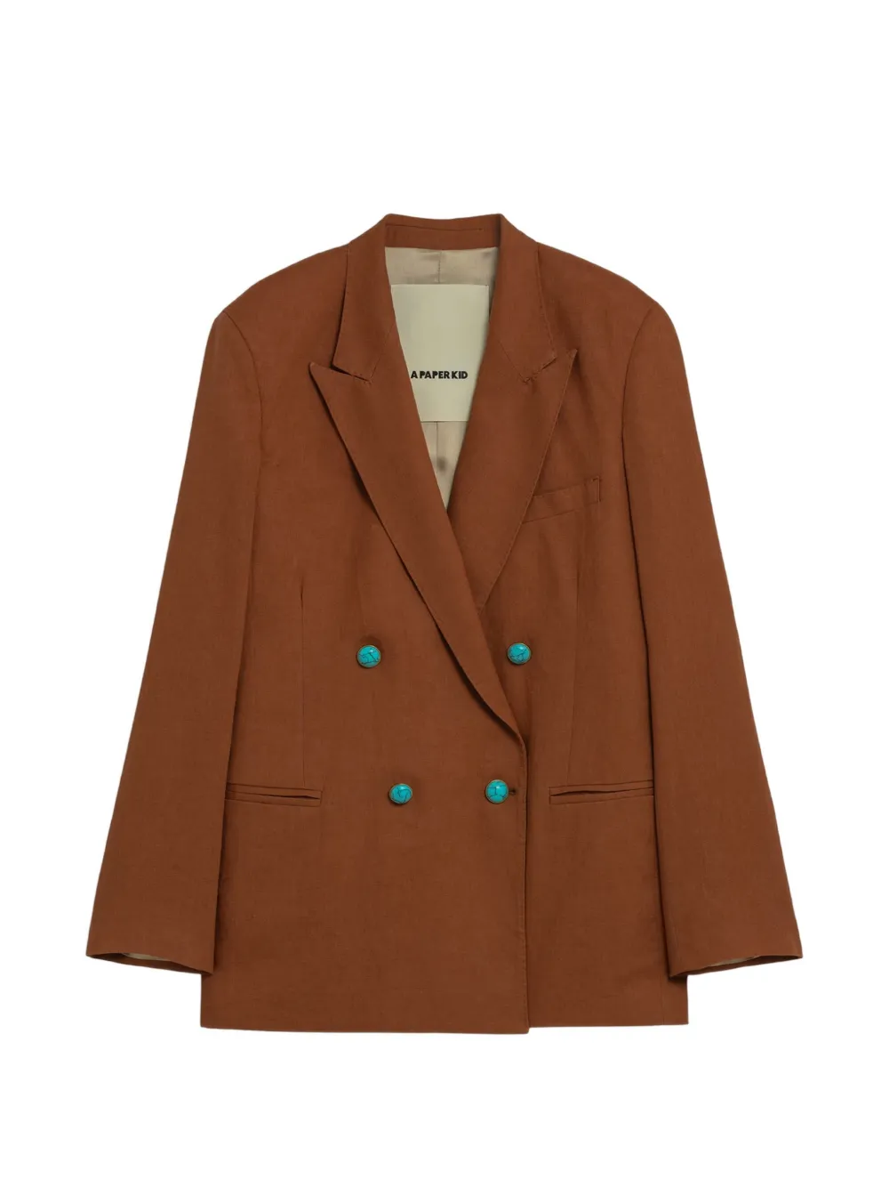 A Paper Kid Blazer doppiopetto Linnen - Marrone