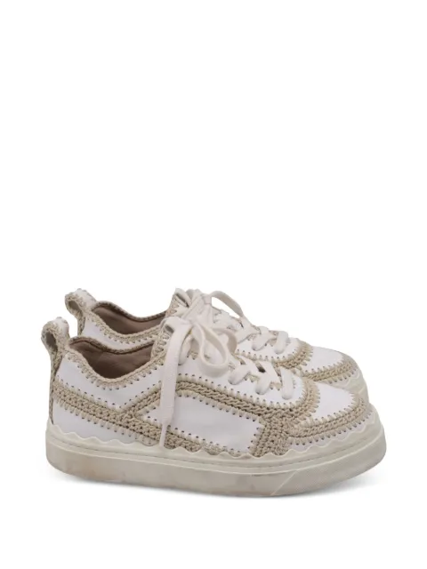 Chloé Vintage crochet-stitch leather sneakers