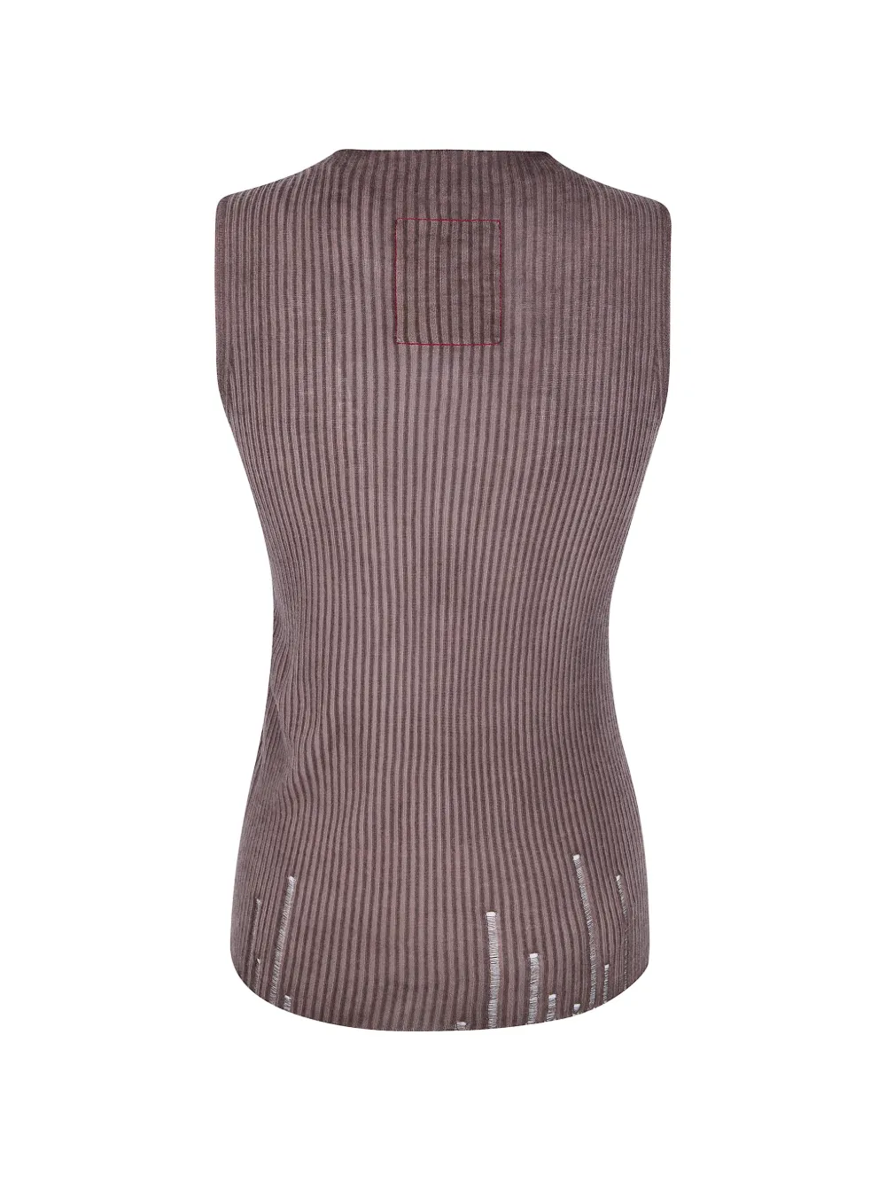  Uma Wang Ribbed Sleeveless Top - Brown 