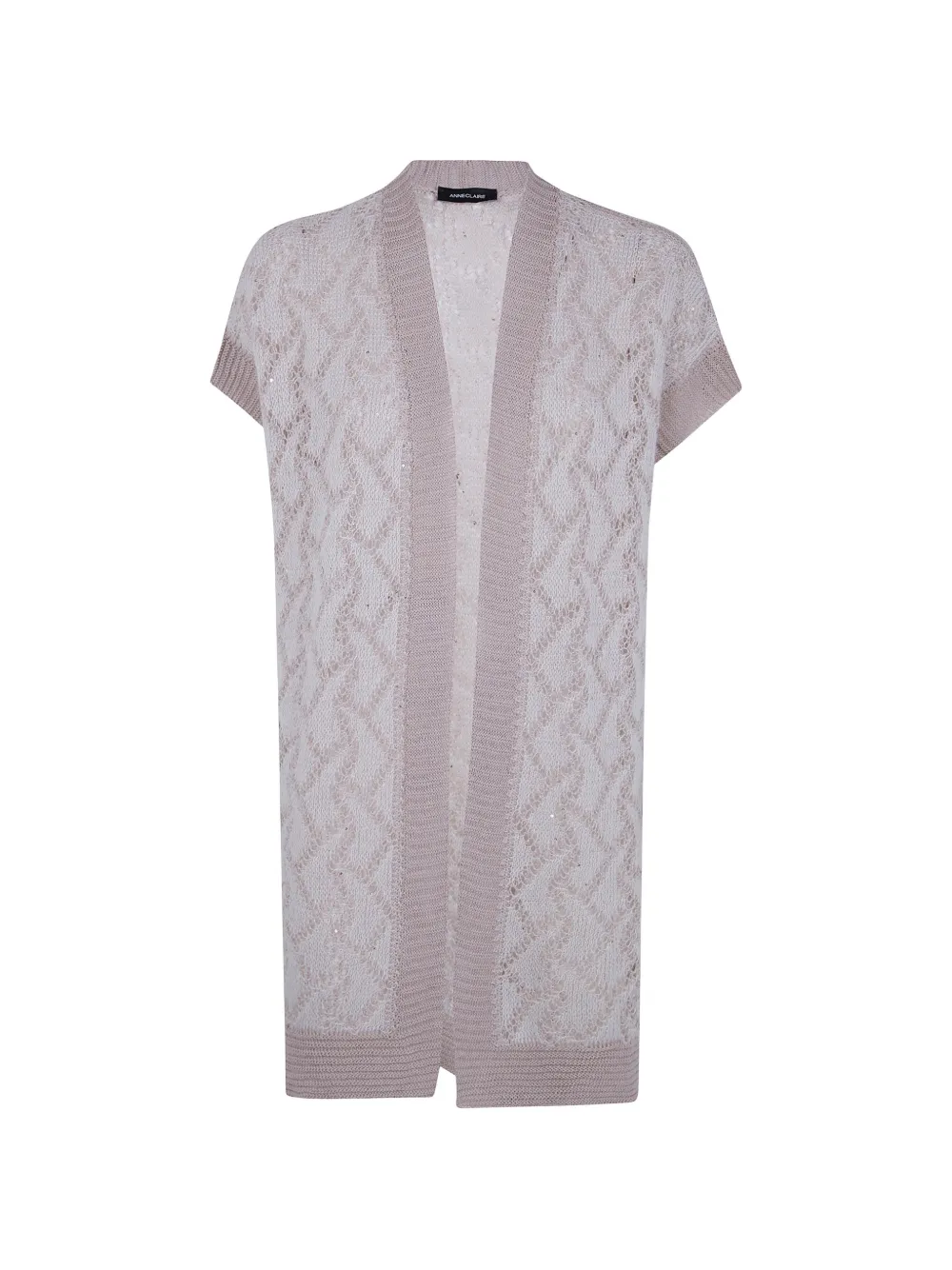 anne claire open-work knit jacket - Toni neutri