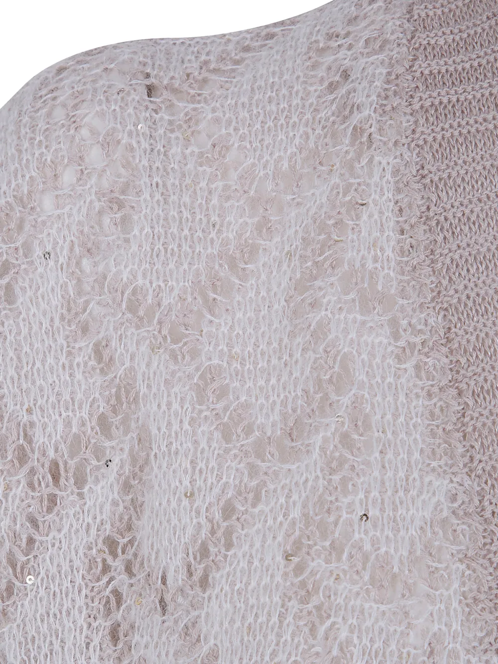  Anne Claire Open-work Knit Jacket - Neutrals 