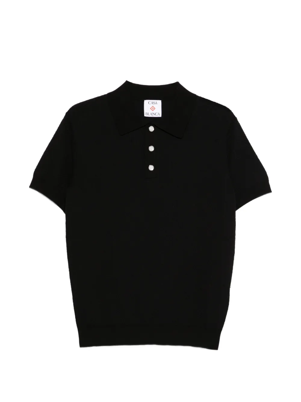 Casablanca pointelle monogram polo shirt - Nero