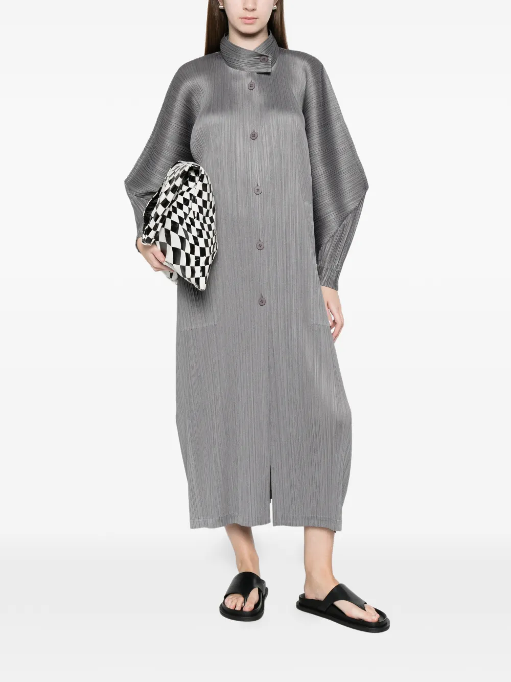Pleats Please Issey Miyake Skyline プリーツ コート | グレー