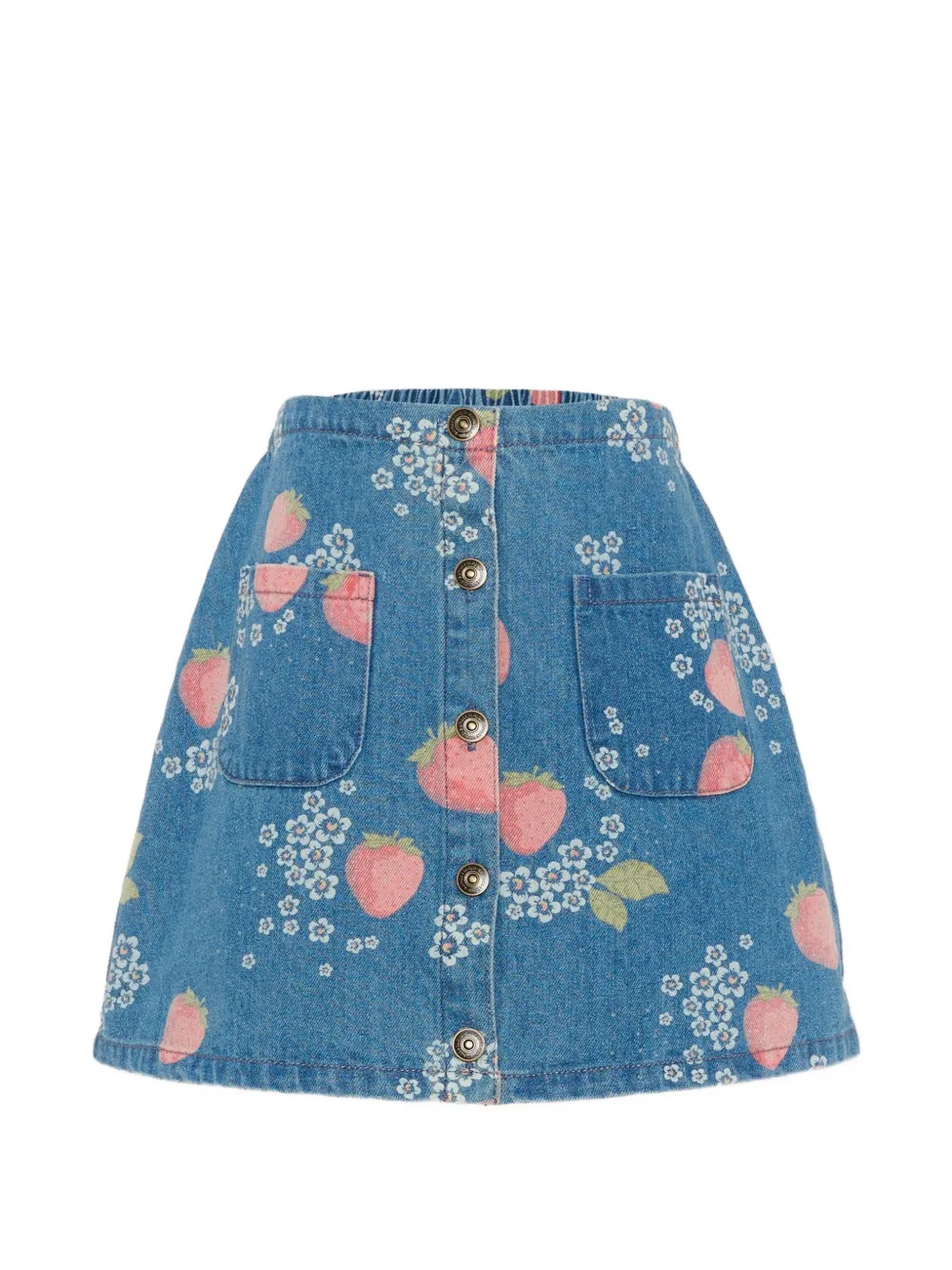 Konges Sløjd strawberry-print pocket skirt - Blu