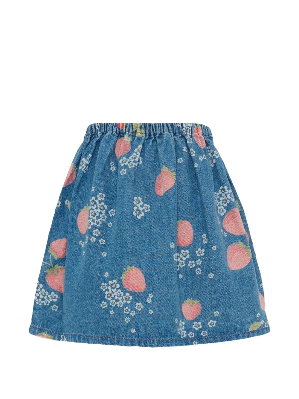 Konges Sløjd Rok met aardbeienprint en zak Blauw