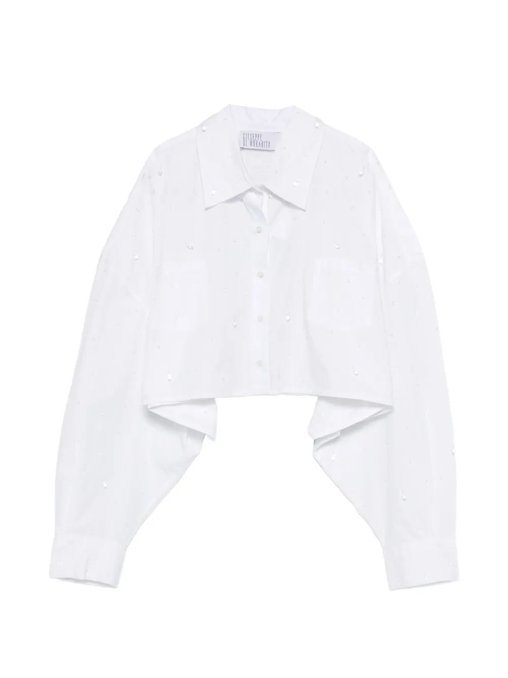 Giuseppe Di Morabito bead-embellished cropped shirt - Bianco