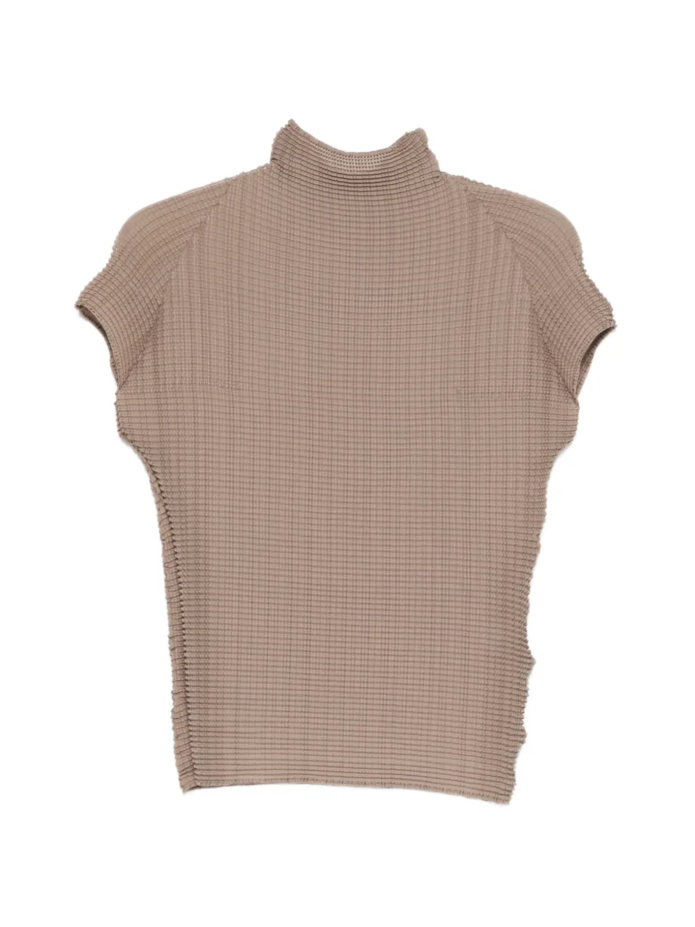 Issey Miyake ribbed high-neck shirt - Toni neutri