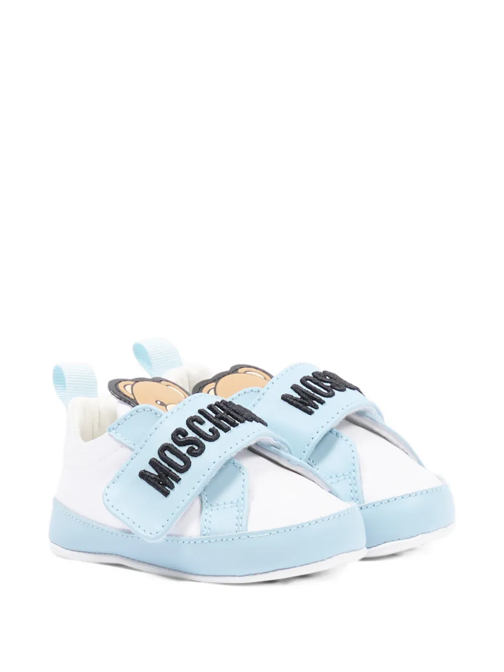 Moschino Kids logo-appliqué pre-walkers Wit