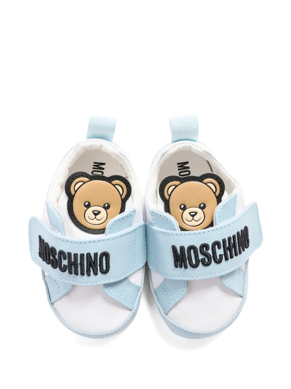 Moschino Kids logo-appliqué pre-walkers Wit