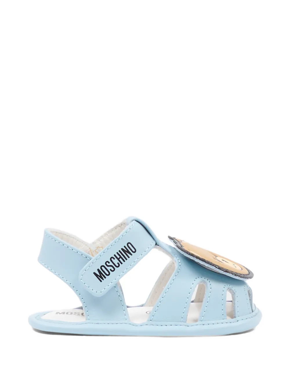Moschino Kids Bear-appliqué pre-walkers Blauw