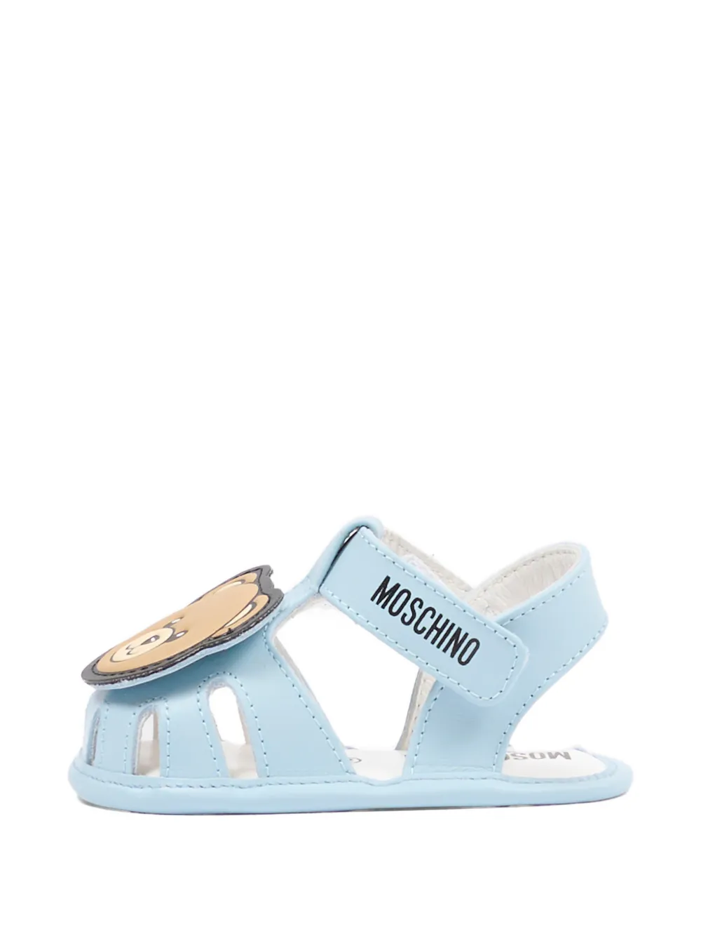 Moschino Kids Bear-appliqué pre-walkers Blauw