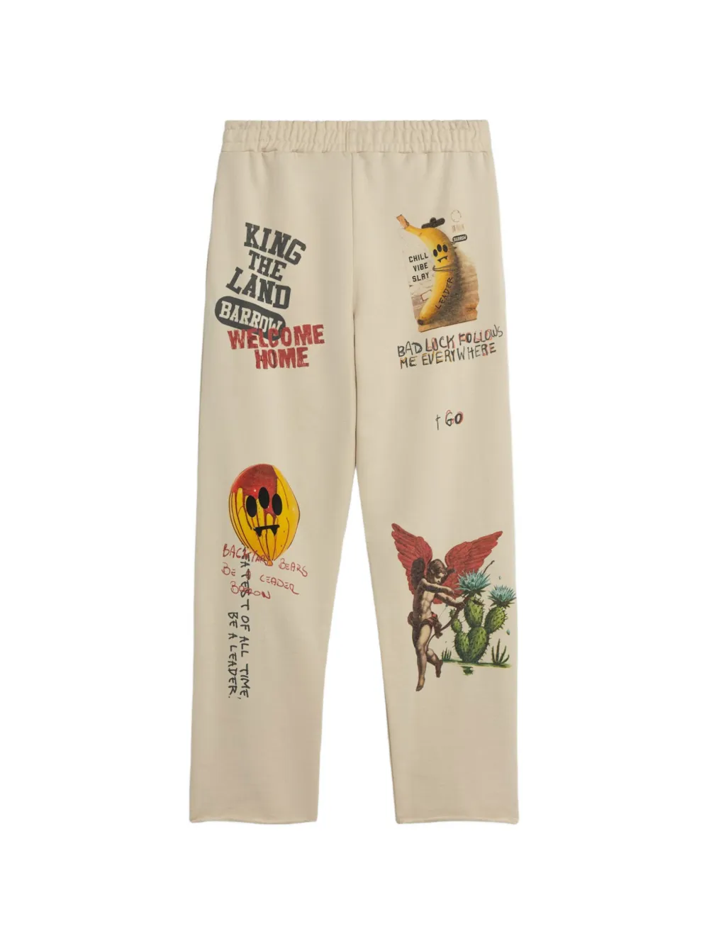BARROW Trainingsbroek met print Beige