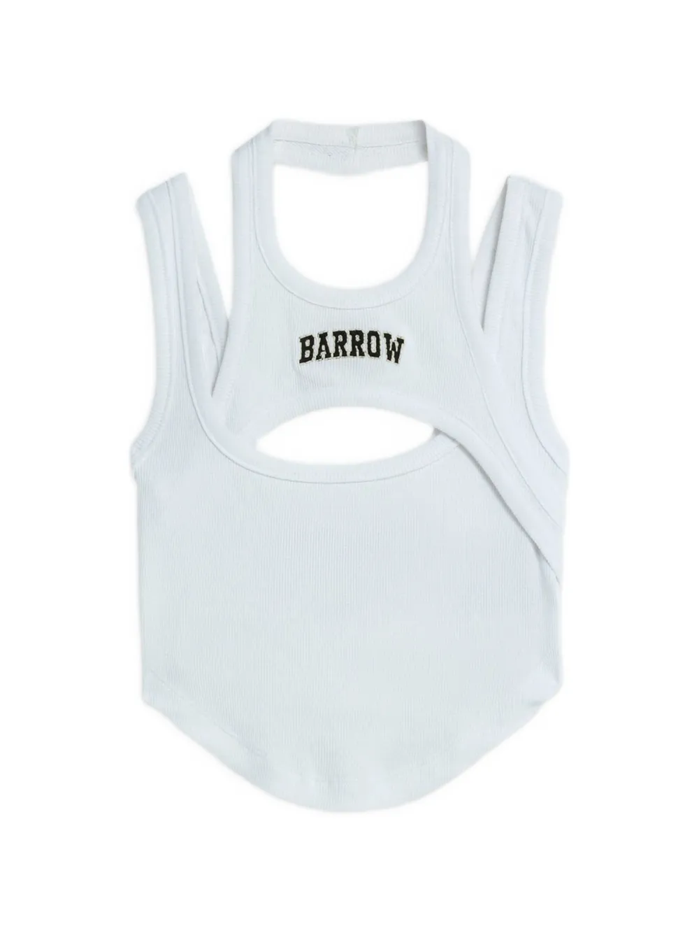 BARROW cutout ribbed top - Bianco