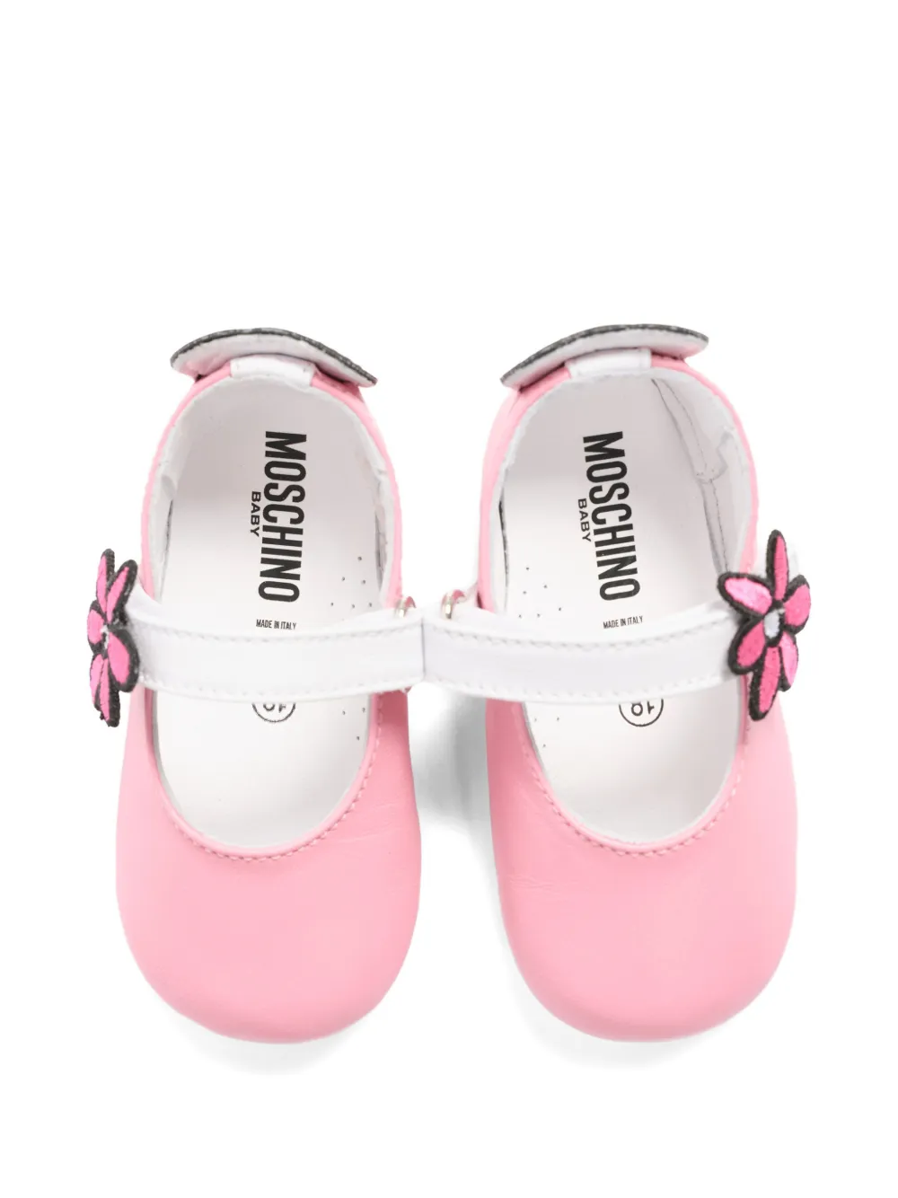 Moschino Kids flower-appliqué pre-walkers Roze