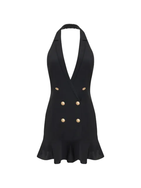 OCCLEUS Noir double-breasted ruffled dress