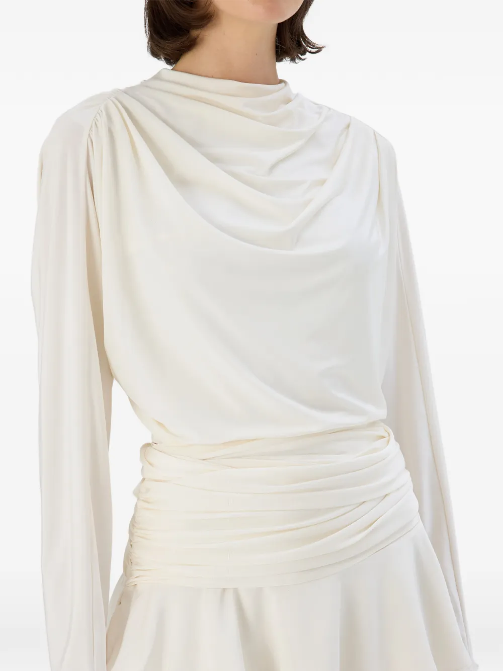 OCCLEUS Janis mini-jurk met ruches Beige