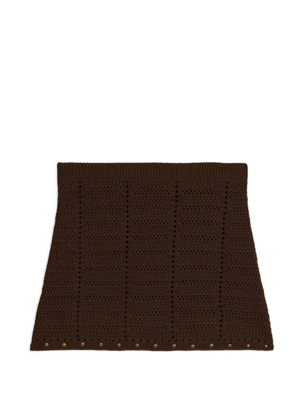  A Paper Kid Knitted Studded Mini Skirt - Brown 