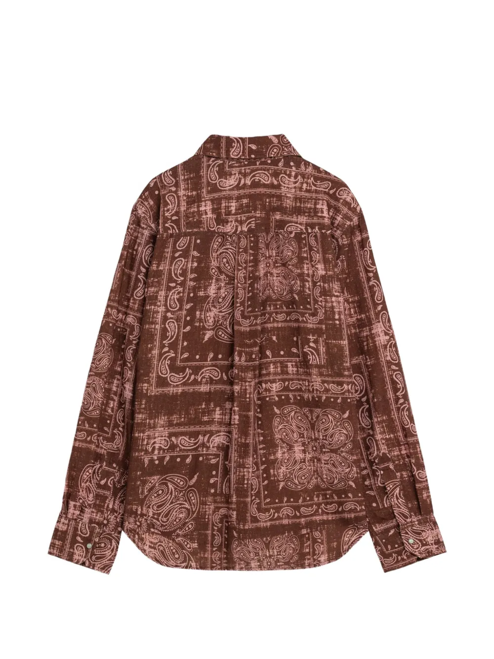 A Paper Kid Popeline blouse met knopen en paisley Bruin