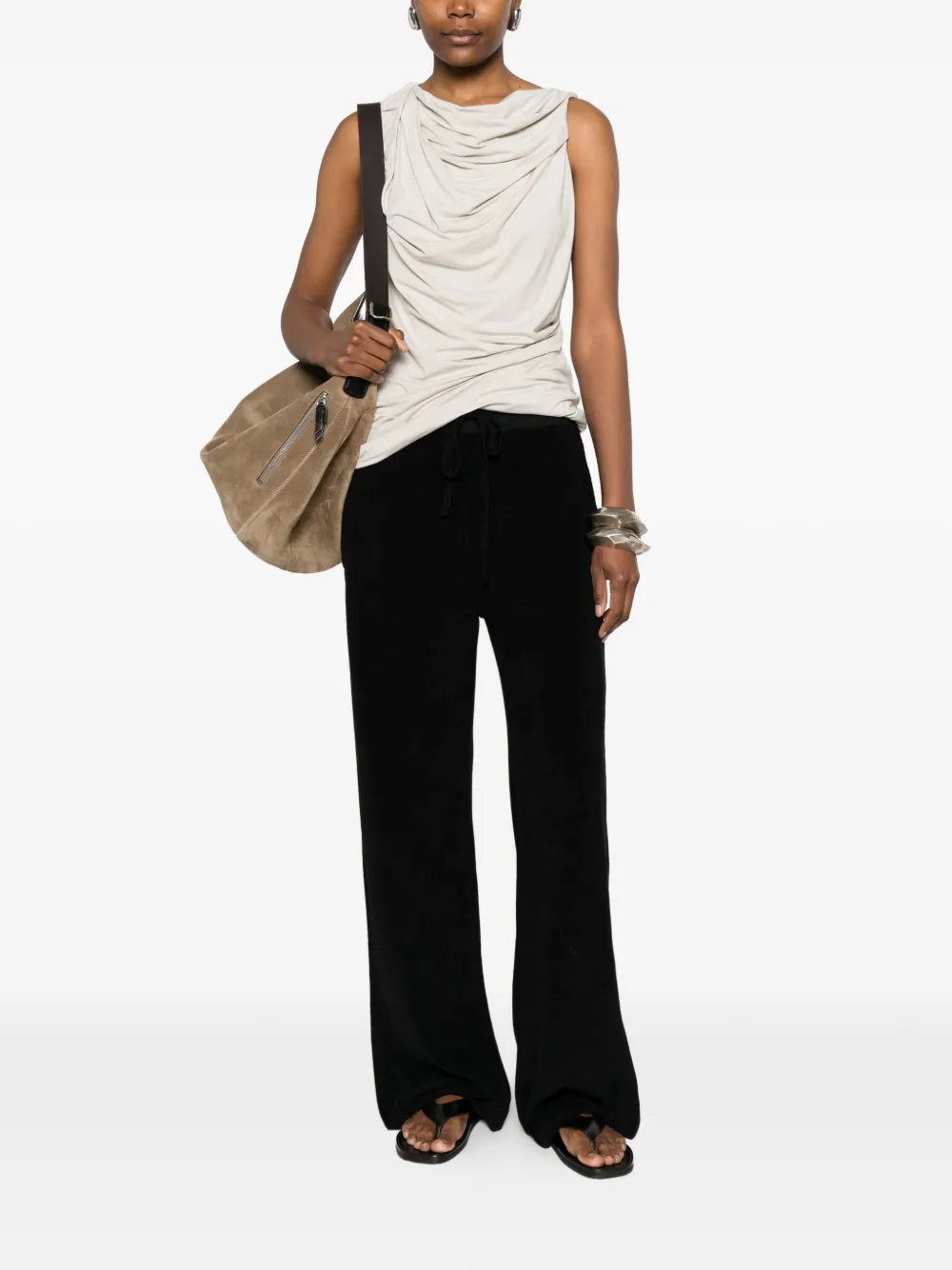  Thom Krom Drawstring-waist Trousers - Black 