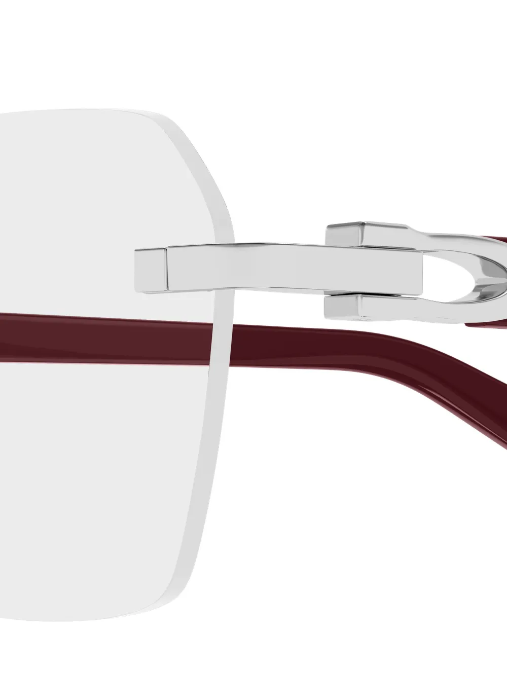Cartier Eyewear Geometric Rimless Glasses | Silver | FARFETCH IE