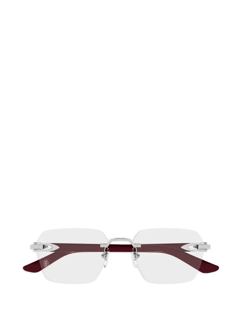 Cartier Eyewear geometric rimless glasses - Argento