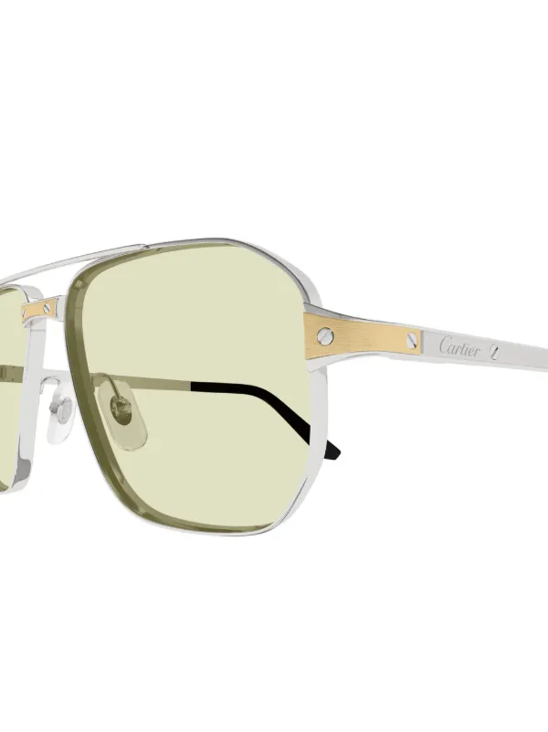 Cartier Eyewear パイロット サングラス | シルバートーン | FARFETCH JP